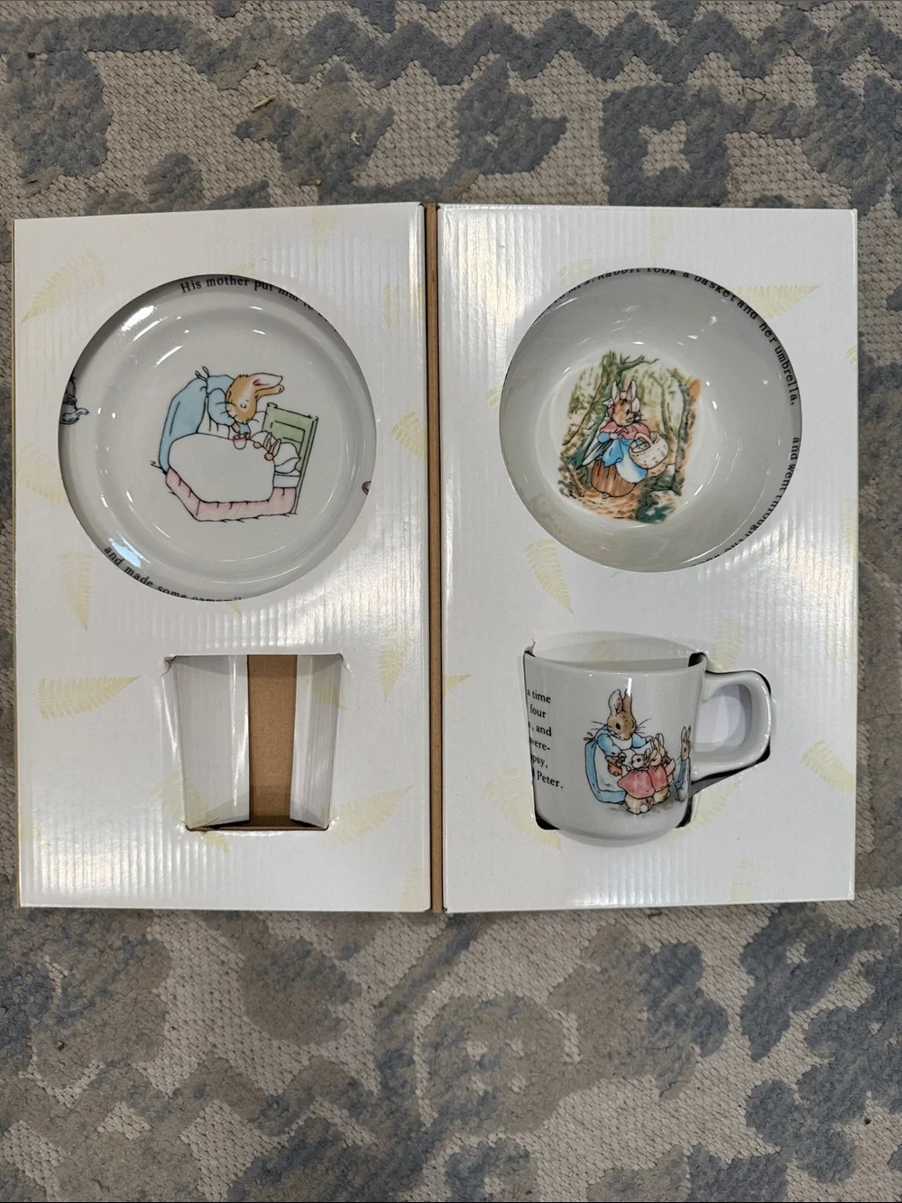 Vintage Wedgewood Peter Rabbit 3 Piece Dish Set